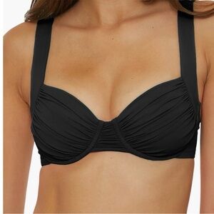 Becca Color Code Black Underwire Bikini Top Size D Cup